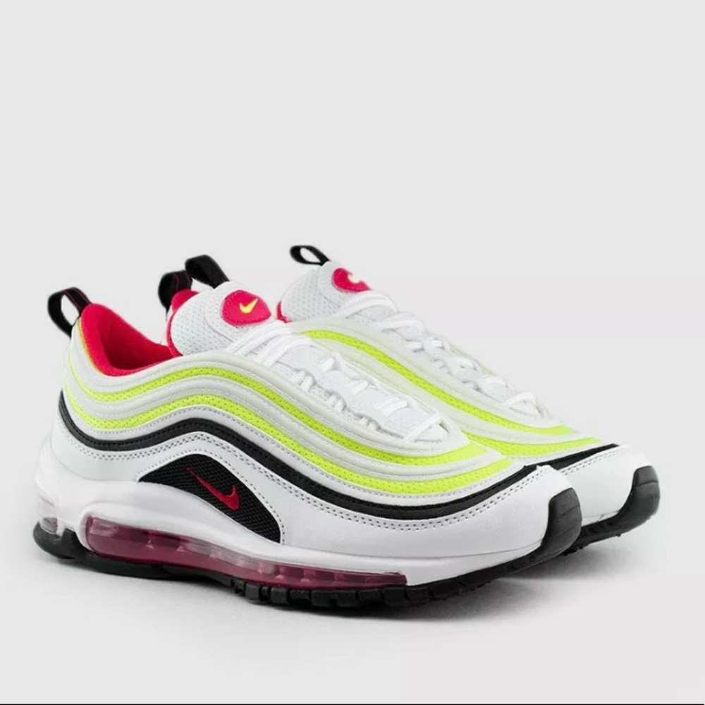 Nike Air Max 97 GS White Pink Volt Shoe Youth Sz 6.5/ Women’s Sz 8